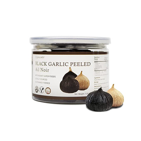 Orgnisulmte Whole Peeled Black Garlic Cloves